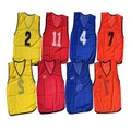Silver Fern Sports: Fine Mesh Training Singlet - Numbered 2-11/Red (Large)