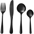 Maxwell & Williams: Leveson Cutlery Set - Shiny Black (24pc)