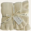 Saikah: Ribbed Frill Blanket - Ivory