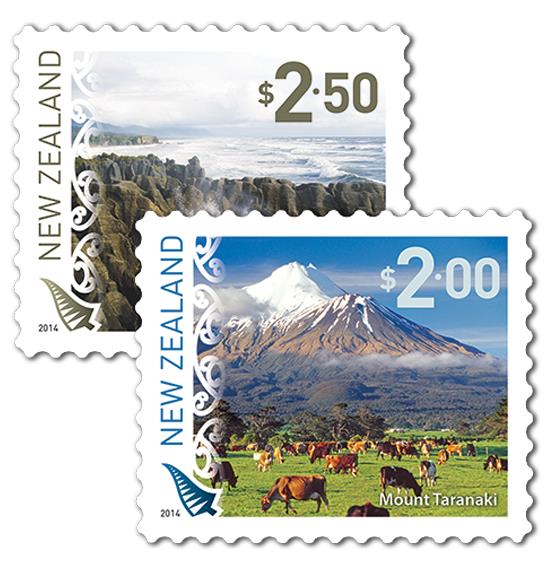 NZ Stamps: 2014 Scenic Definitives - Set of Mint Self Adhesive Stamps
