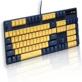 Rapoo V500 Pro Backlit Mechanical Spill Resistant, Metal Cover Gaming Keyboard - Yellow Blue