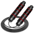 HYPERANGER Adjustable Speed Jumping Rope with Foam Handles - Black+Red