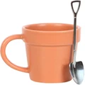 Mt Meru: Plain Plant Pot Ceramic Mug and Shovel Spoon