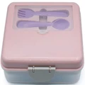 Melii: 2 Tier Bento Box - Pink & Grey