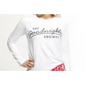The Goodnight Society: Long Sleeve Tee Logo Print (White) - S