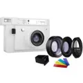 Lomography Lomo'Instant Wide Camera, 2 Lenses & Splitzer (White)