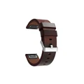 Wildfire SnapFit 22mm Leather Style Watch Band for Garmin Fenix 5/6/7 Brown