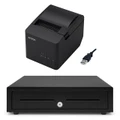 Epson TM-T82IIIL USB Printer + Cash Drawer Bundle