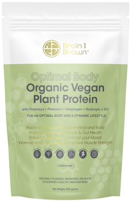 Brain and Brawn Optimal Body Organic Vegan Plant Protein Unflavoured 900g