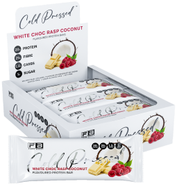 Fibre Boost Cold Pressed Protein Bars White Choc Rasp Coconut 60g Box of 12