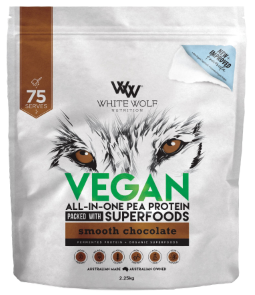 White Wolf Nutrition Vegan All-In-One Pea Protein with Superfoods 2.25kg Smooth Chocolate
