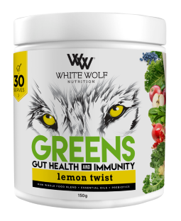 White Wolf Nutrition Greens Gut Health And Immunity 300g (60 Serves) Lemon Twist