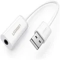 Ugreen 30712 0.15m USB-A Male to 3.5mm AUX Cable - White (Avail: In Stock )