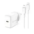 Alogic CO-C18C8PWH USB-C 18W PD Wall Charger and USB-C to Lightning Cable Combo Pack