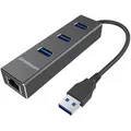 Simplecom CHN410-BK CHN410 3 Port USB 3.0 HUB with Gigabit Ethernet Adapter - Black
