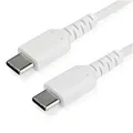 StarTech RUSB2CC2MW 2m USB C Charging Cable - Durable Aramid Fiber M/M 60W White