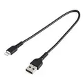 StarTech RUSBLTMM30CMB 12"/30cm Durable USB-A to Lightning Cable MFi Certified, Black