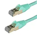 StarTech 6ASPAT50CMAQ 0.50 m CAT6a Ethernet Cable - 10GbE STP Snagless 100W PoE Aqua