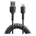 StarTech RUSB2ALT1MBC 1m USB-A to Lightning Coiled Cable - Black
