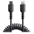 StarTech RUSB2CLT50CMBC 50cm USB-C to Lightning Coiled Cable - Black