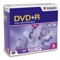 Verbatim 95049 DVD+R 16X Jewel 5pk 4.7GB
