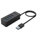 Orico W5P-U3-100-BK 4-Port USB 3.0 Hub with Micro USB Power Port (100cm) - Black (Avail: In Stock )