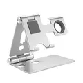 Brateck PHS01-2 2 in 1 Foldable Cell Phone and Smartwatch Stand - Silver