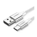 Ugreen 60409 3m USB-A 2.0 to USB-C Charging Cable - Silver/White