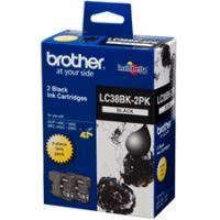 Brother LC-38BK2PK LC38BK2PK Black Ink Cartridge 2 Pack 300 pages