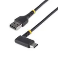 StarTech R2ACR-2M-USB-CABLE 2m USB-A to USB-C Right Angle Charging Cable