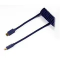 Keychron Cab-L Straight Coiled Aviator Cable - Blue (Avail: In Stock )