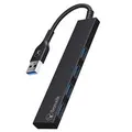 Bonelk ELK-80036-R Long-Life USB-A to 4 Port USB 3.0 Slim Hub - Black