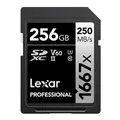 Lexar LSD256CB1667 256GB Professional 1667x SDXC UHS-II Silver Series Memory Card - 250MB/s