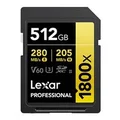 Lexar LSD1800512G-BNNNG 512GB Professional 1800x SDXC UHS-II Gold Series Memory Card - 280MB/s (Avail: In Stock )