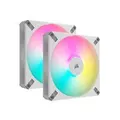 Corsair CO-9050160-WW iCUE AF140 RGB ELITE 140mm PWM White Fan - Dual Pack with Lighting Node