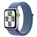 Apple MRE33ZP/A Watch SE 2nd Gen GPS 40mm Silver Aluminium Case w/ Winter Blue Sport Loop