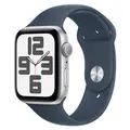 Apple MREE3ZP/A Watch SE 2nd Gen GPS 44mm Silver Case w/ Storm Blue Sport Band - M/L