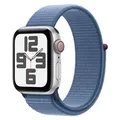 Apple MRGQ3ZP/A Watch SE 2nd Gen GPS+Cellular 40mm Silver Case w/ Winter Blue Sport Loop