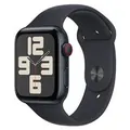 Apple MRH53ZP/A Watch SE 2nd Gen GPS+Cellular 44mm Midnight w/ Midnight Sport Band - S/M