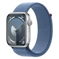 Apple MR9F3ZP/A Watch Series 9 GPS 45mm Silver Aluminium Case w/ Winter Blue Sport Loop