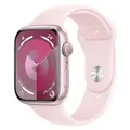 Apple MR9G3ZP/A Watch Series 9 GPS 45mm Pink Aluminium Case w/ Light Pink Sport Band - S/M