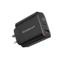 Simplecom CU265 Dual Port 65W GaN Fast Wall Charger USB-C+USB-A for Phone Laptop (Avail: In Stock )