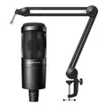 Audio-Technica AT AT2020 BK BOOM AT2020 Cardioid Condenser Microphone w/ AT8700 Boom Arm
