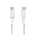 Belkin CAB004BT1MWH2PK Boost Charge 1m USB-C to USB-C Braided Cable - White - 2 Pack