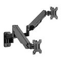 Brateck LDA30-114 Dual Monitor Wall-Mounted Gas Spring Monitor Arm - 17"-32" (Avail: In Stock )