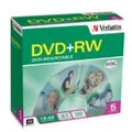 Verbatim 95043 DVD+RW 4.7 GB Jewel Case 5 Pack 4x (95043)