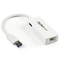 StarTech USB31000SPTW Gigabit USB 3.0 NIC w/ USB Port - White