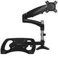 StarTech ARMUNONB Single-Monitor Arm - Laptop Tray - One-Touch Height Adjustment