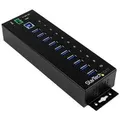 StarTech ST1030USBM 10 Port USB 3.0 Hub (USB-A) - Metal Industrial Hub - ESD/Surge