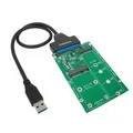 Simplecom SA221 2-in-1 USB 3.0 to mSATA + NGFF M.2 B Key SSD Adapter (Avail: In Stock )